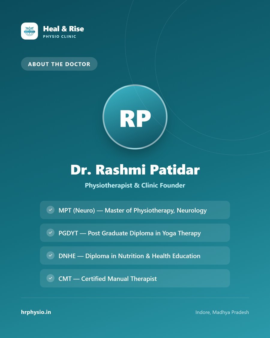 About Dr. Rashmi Patidar, Physiotherapist & Clinic Founder